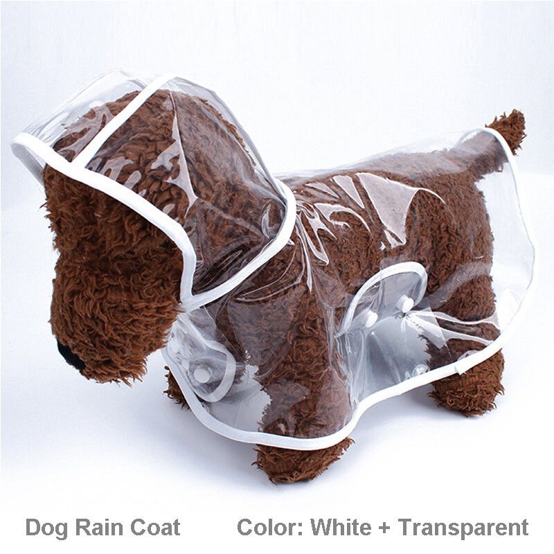 Imperméable Transparent À Capuche Pour Animaux De Compagnie,Vêtements De Pluie,Veste,Poncho,Pvc Souple,Petits Chiens,Chiens,Chiot - Type White-Xl