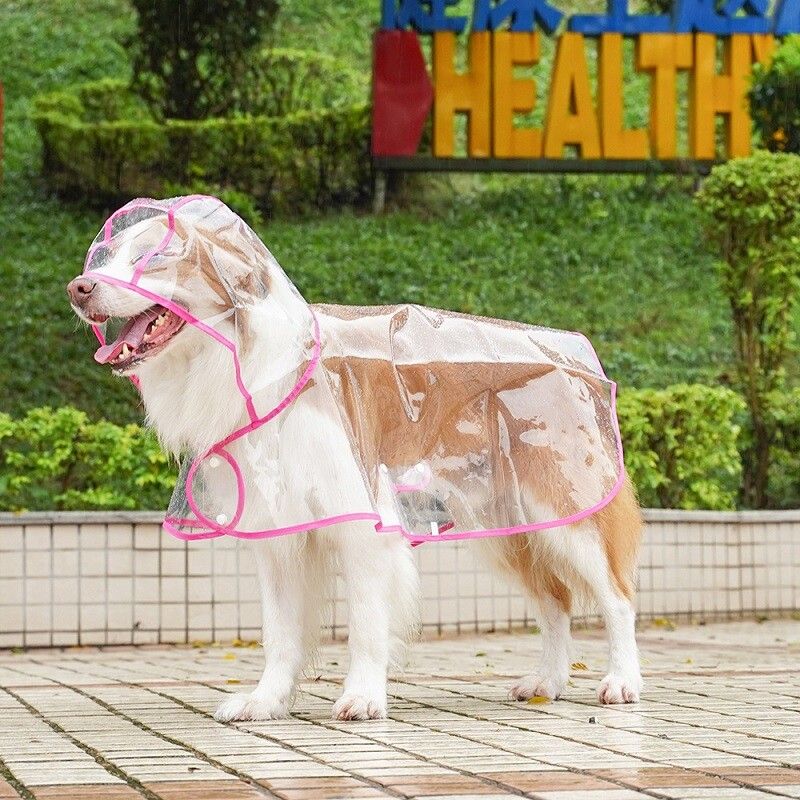 Imperméable À Capuche Transparent Pour Chien,Veste De Pluie Imperméable,Vêtements Pour Animaux De Compagnie,Marche En Plein Air,Fournitures Pour Animaux De Compagnie,Petits,Moyens Et - Type Pink-Xl