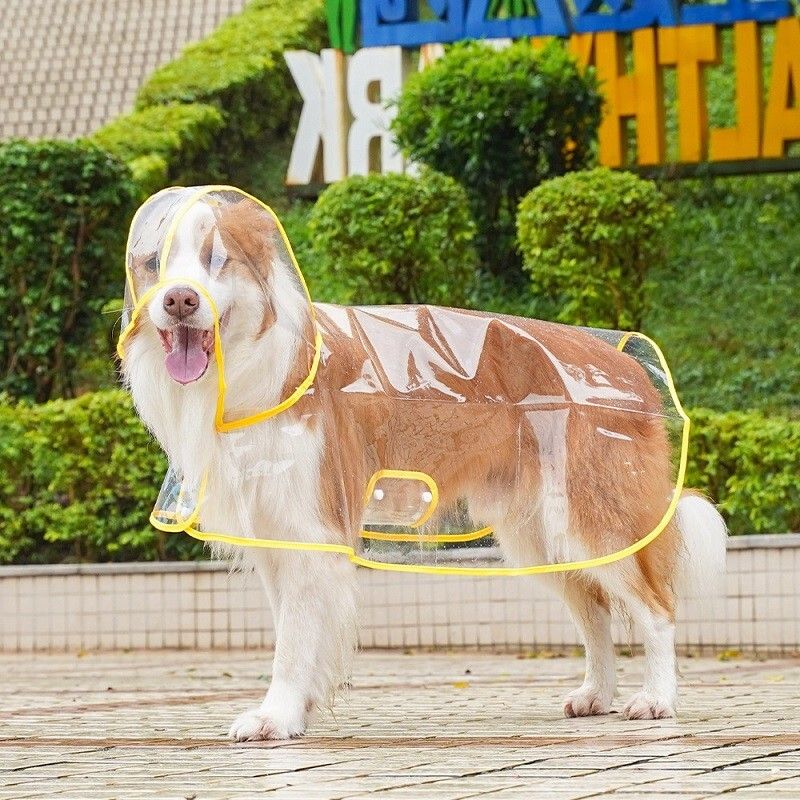Imperméable À Capuche Transparent Pour Chien,Veste De Pluie Imperméable,Vêtements Pour Animaux De Compagnie,Marche En Plein Air,Fournitures Pour Animaux De Compagnie,Petits,Moyens E - Type Yellow-M