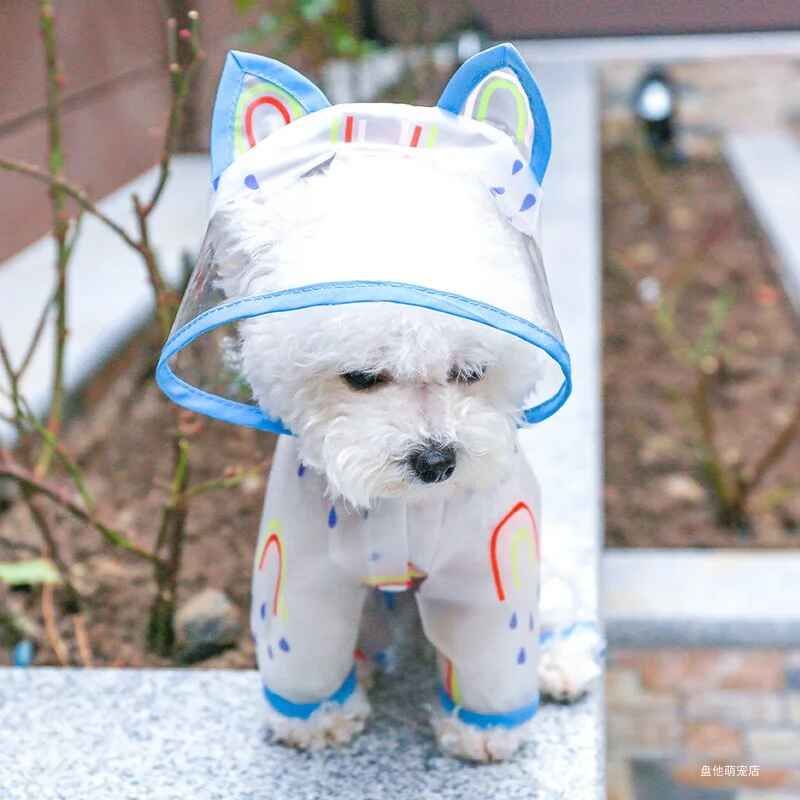 Vêtements Pour Animaux De Compagnie,Capuchon Imperméable Pour Chiens,Imperméable Bleu,Adapté Aux Chiens De Petite Et Moyenne Taille,1pc - Type Bleu-Xs #A