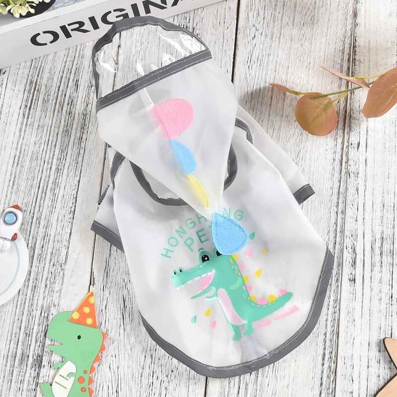 Imperméable De Coulée De Dinosaure Pour Chiens,Chapeau Drôle,Manteau À Capuche Pour Animaux De Compagnie,Everak Imperméable,Vêtements Fn Anian Et Chat,Bouledogue Français Suk - Type White-M