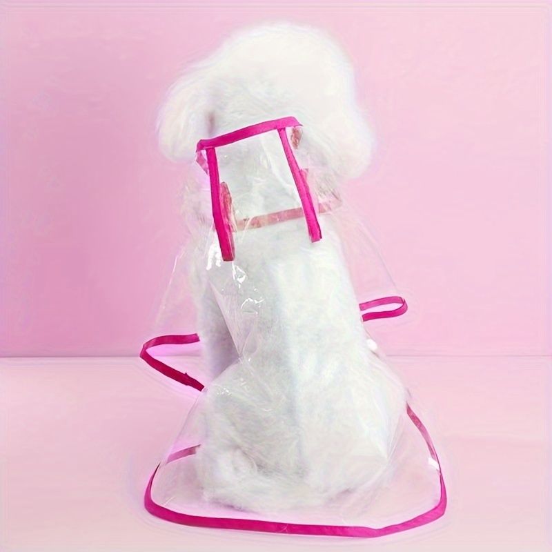 Imperméables Pour Animaux De Compagnie Pour Chiens,Tenue Réglable,Imperméable Transparent - Type Rose Red-Xxxl