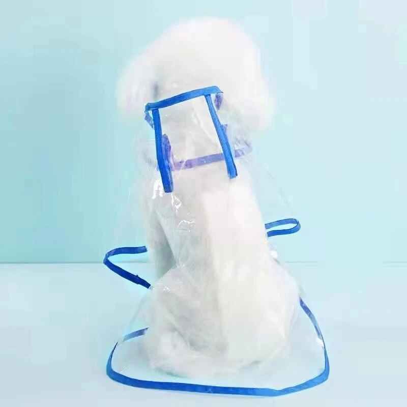 Poncho De Pluie À Capuche Transparent Pour Animaux De Compagnie,Vêtements De Pluie Pour Chiens,Veste Imperméable Pour Chiot,Vêtements En Pvc Souple Pour Petits Chiens - Type Bleu-M #B