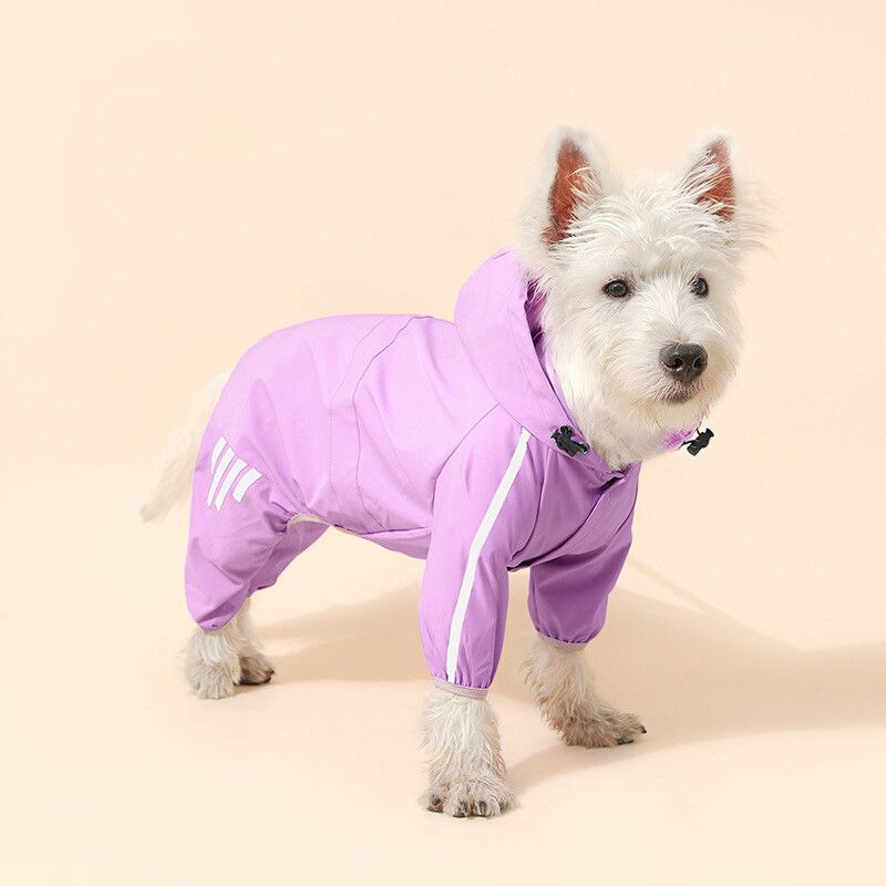 Imperméable Imperméable Pour Chien,Vêtements De Pluie Pour Animaux De Compagnie Pour Chihuahua,Manteau De Pluie De Coulée Maltaise,Combinaison Pour Petits Et Moyens Chiens,Salopett - Type Violet-Xl