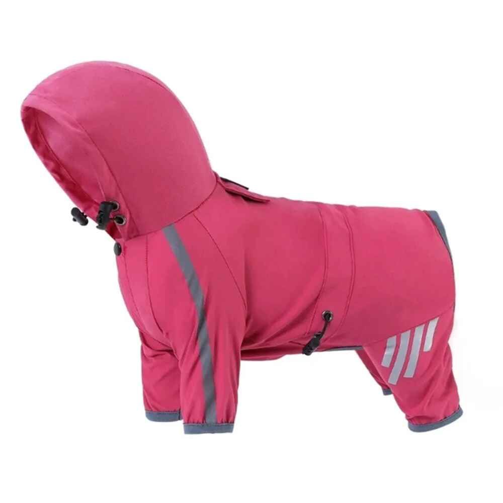 Manteau De Pluie Pour Chien Avec Trou De Laisse,Observateur,Imperméable,Veste Avec Capuche,Moulage,Vêtements Imperméables Pour Chiot - Type Rouge-M