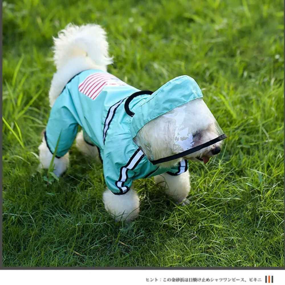 Pupmed-Veste De Pluie Légère Et Imperméable Pour Chien,Vêtement Avec Capuche - Type Bleu-L