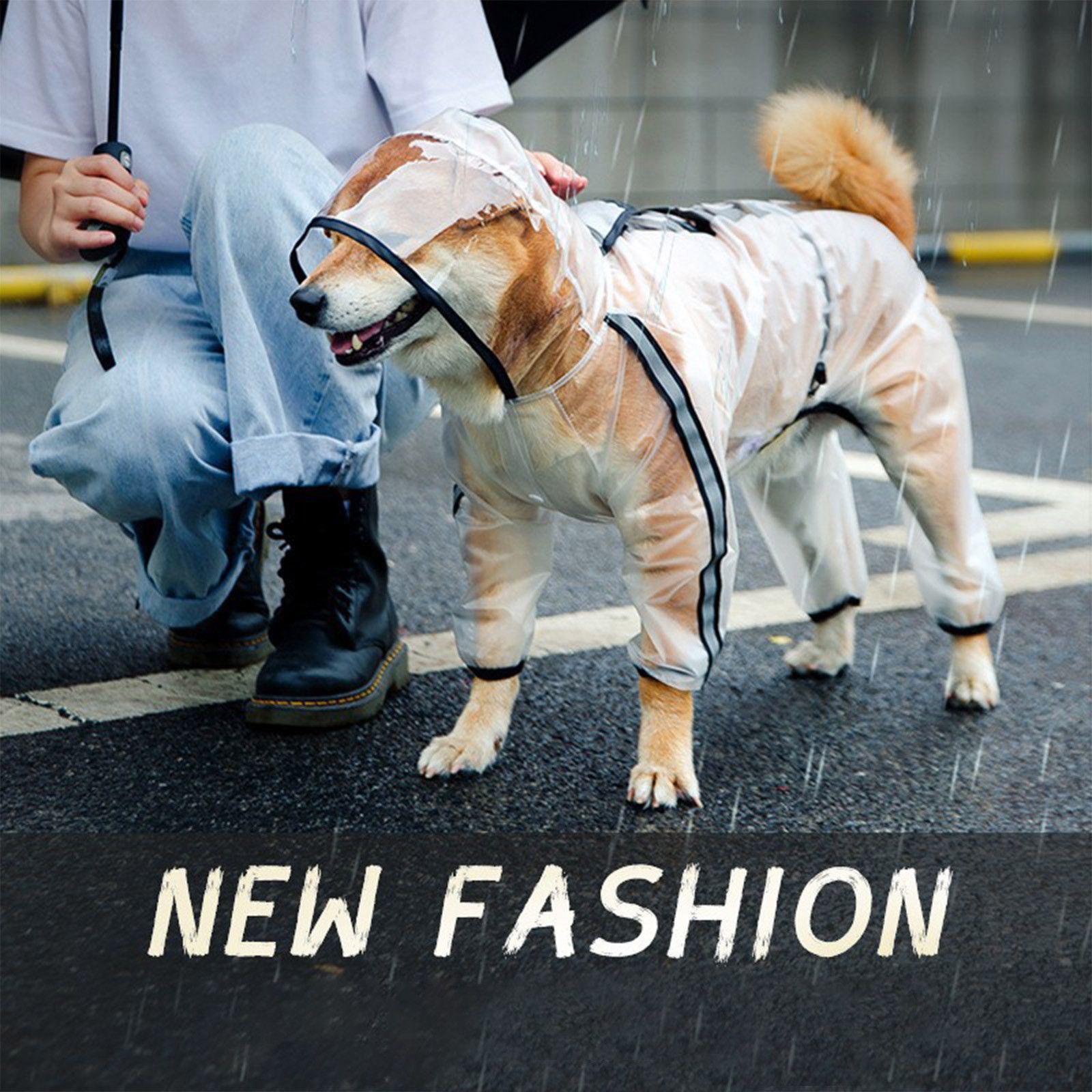 Imperméable Transparent À Capuche Pour Animaux De Compagnie,Poncho De Pluie Pour Chiot,Veste Imperméable Pour Chien,Vêtements En Pvc Doux Pour Petits Chiens - Type Clear-Xxxxxxxl #B