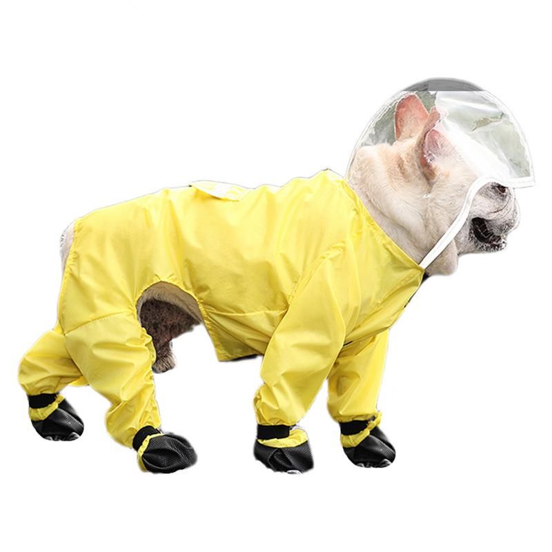 Combinaison Imperméable À Capuche Pour Chien,Manteau De Pluie Entièrement Recouvert D'eau,Vêtements Pour Chiens,Veste Pour Chien,Coulée En Plein Air - Type L