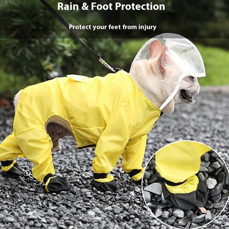 Imperméable Imperméable Pour Chiens,Veste De Pluie Avec Capuche Transparente Pour Petits Et Moyens Chiens,Poncho Avec Sangle De Coulée,Couverture Complète - Type Xxl