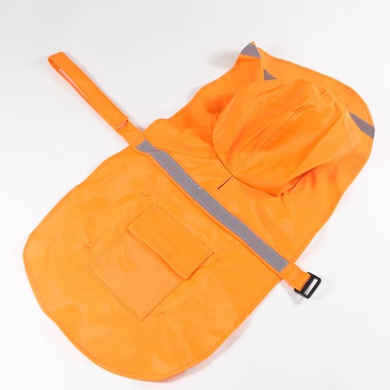 Imperméable Réglable Pour Grand Chien,Vêtements Pour Animaux De Compagnie,Veste De Pluie Légère,Poncho,Sweats À Capuche Avec Coulée De Bande - Type Orange-L