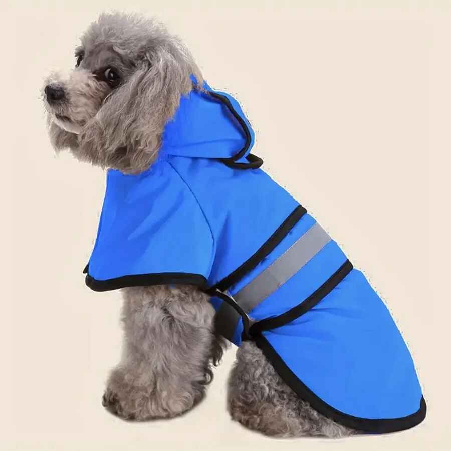 Garde Votre Animal De Compagnie Au Sec Et Confortable,Imperméable Réglable Et Coupe-Vent Pour Chien! - Type Bleu-Xl