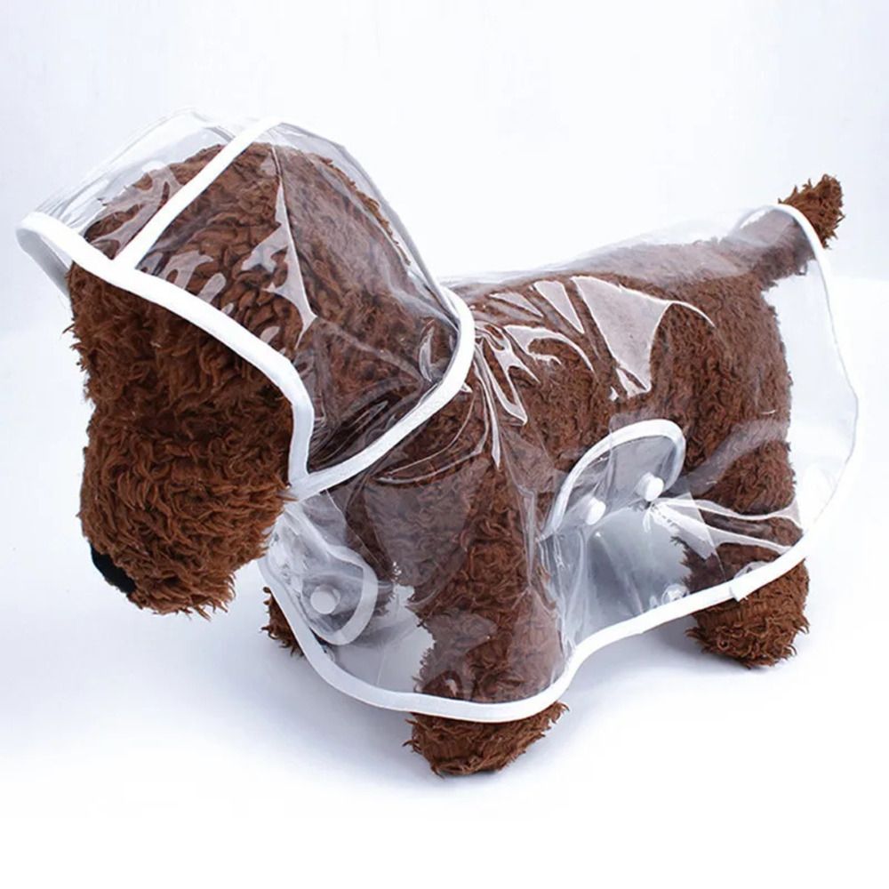 Imperméable À Capuche Transparent Pour Animaux De Compagnie,Vêtements De Pluie Pour Chiot,Fournitures De Sortie Pour Chien - Type White-Xs