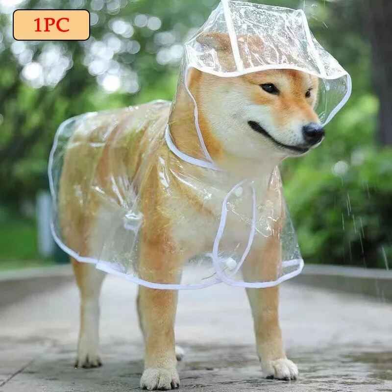 Imperméable Pour Chien Avec Capuche,Poncho Imperméable,Manteau De Pluie Transparent,Veste De Pluie Légère,Vêtements Pour Grands Chiens,Poncho De Pluie Léger - Type 1pc-M #B