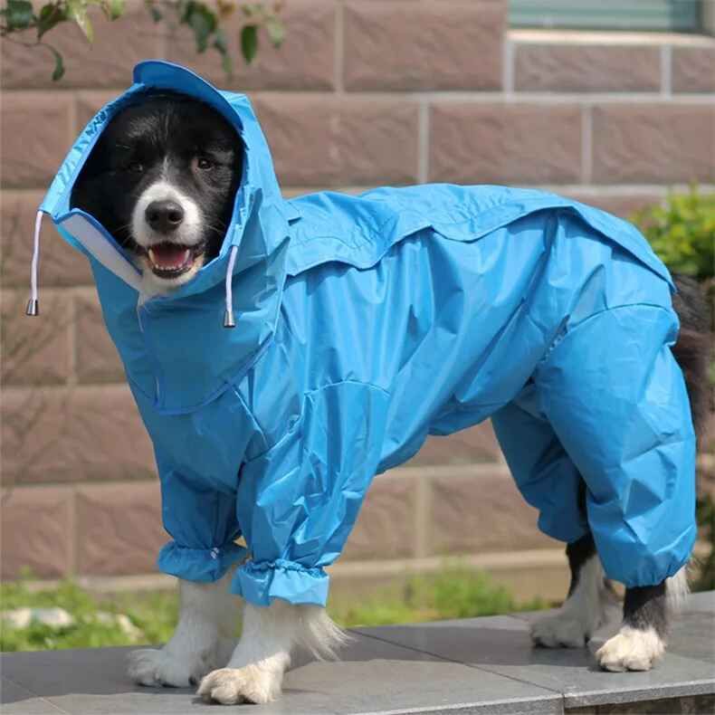 Poncho De Pluie À Capuche Coupe-Vent Pour Chiens Et Chats,Imperméable,Fournitures Pour Animaux De Compagnie,Plein Air,Grand,Petit,Moyen,Tout-Immersion,1 Pièce - Type Bleu-24