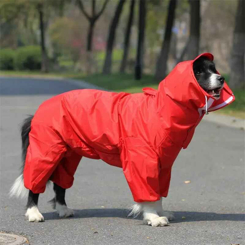 Poncho De Pluie À Capuche Coupe-Vent Pour Chiens Et Chats,Imperméable,Fournitures Pour Animaux De Compagnie,Plein Air,Grand,Petit,Moyen,Tout-Immersion,1 Pièce - Type Rouge-26