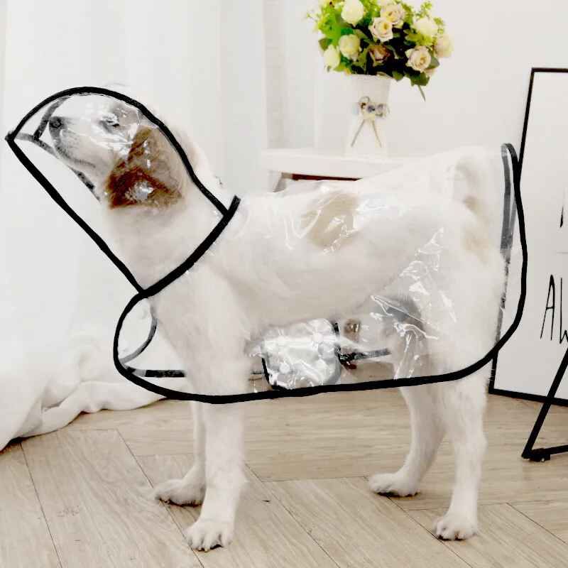 Imperméable À Capuche Transparent Pour Animaux De Compagnie,Poncho De Pluie Doux,Veste Pour Chat Et Chien,Vêtements En Plastique,Fournitures De Mode Pour Animaux De Compagnie,1pc - Type Black-Xxxl