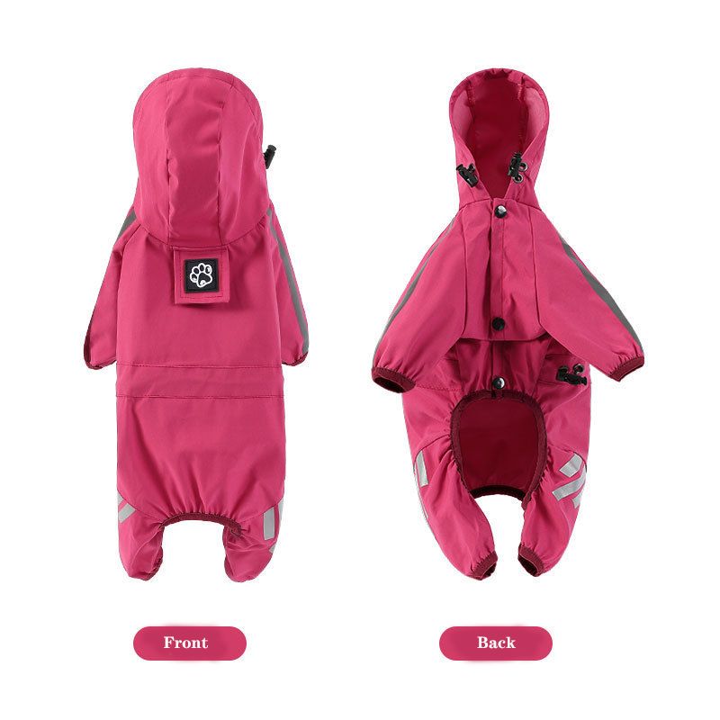 Costume Imperméable À Quatre Pattes Pour Animaux De Compagnie,Poncho Avec Sangle De Coulée,Vêtements De Sortie Pour Petits Et Moyens Chiens Et Chats,Nounours - Type Pink-L