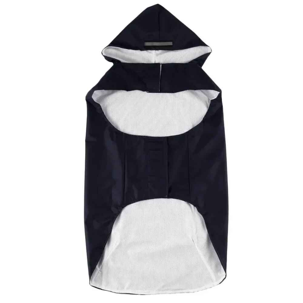 Veste Imperméable À Capuche Pour Chiens Moyens Et Grands,Vêtements De Pluie Avec Rayures Coulées,Accessoires D'extérieur - Type Black-S #B