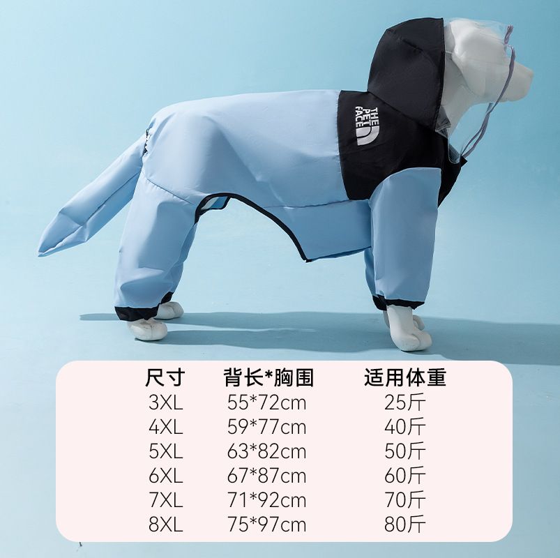 Poncho Imperméable Tout Compris Pour Animaux De Compagnie,Imperméable,Épissage,Golden Retriever,Moyen Et Grand Chien,4 Pattes,Mode 2024 - Type Bondi Blue-6xl
