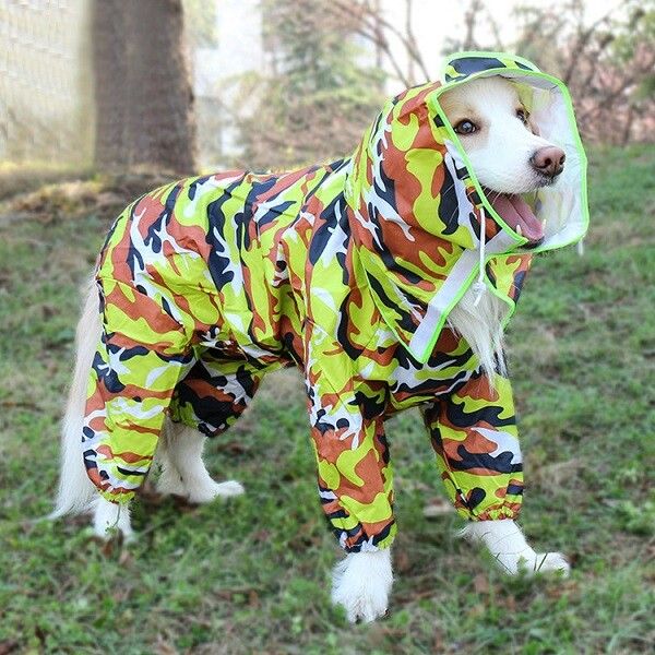 Combinaison Imperméable À Capuche Pour Animaux De Compagnie,Vêtements D'extérieur Pour Grands Chiens,Salopette Pour Petits Et Grands Chiens,Manteau De Pluie Labrador - Type Camouflage-20