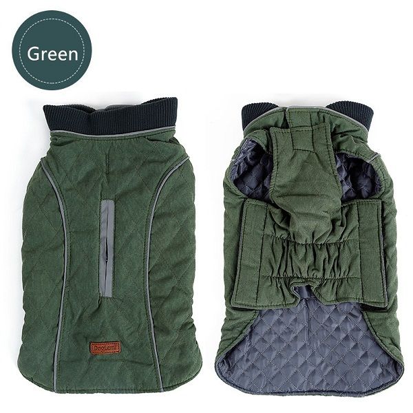 Manteau Matelassé Pour Chien,Veste Chaude Pour Animaux De Compagnie,Glanew,Rétro,Confortable,Vêtements Optiques,6 Couleurs,Haute Qualité - Type Green-M