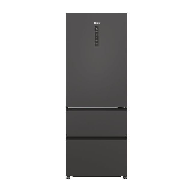 Réfrigérateur combiné 3 portes 3D 70 Série 5 - Haier HTR5719ENPT - Classe E - No Frost - Pose Libre - 528L (réfrigrateur 354L + congélateur 174L) - Slate black
