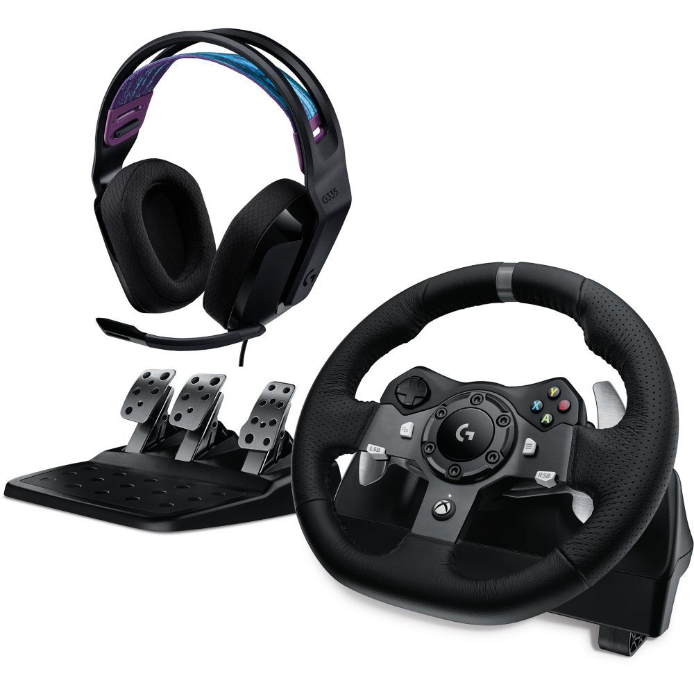 Volant + Pédalier Logitech Volant G920 + Casque G335