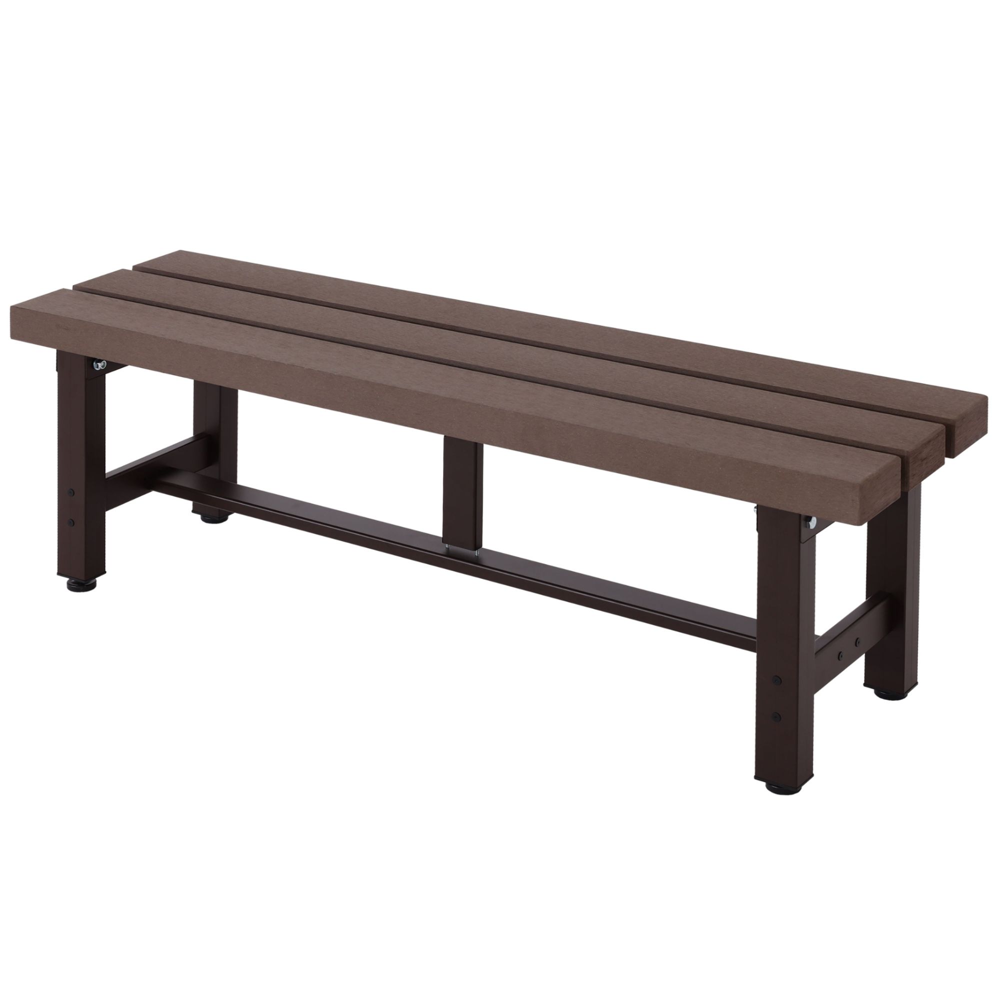 Banc De Jardin Alu Hwc-K60, Banc Banc De Parc Banc De Balcon, Résistant Aux Intempéries Wpc 120cm, Brun