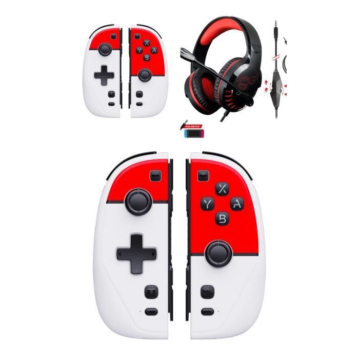 Joycons Manettes Switch Nintendo Iicon Pokeball Dragonnes V2 + Casque Switch Pro Sh3 Spirit Of Gamer