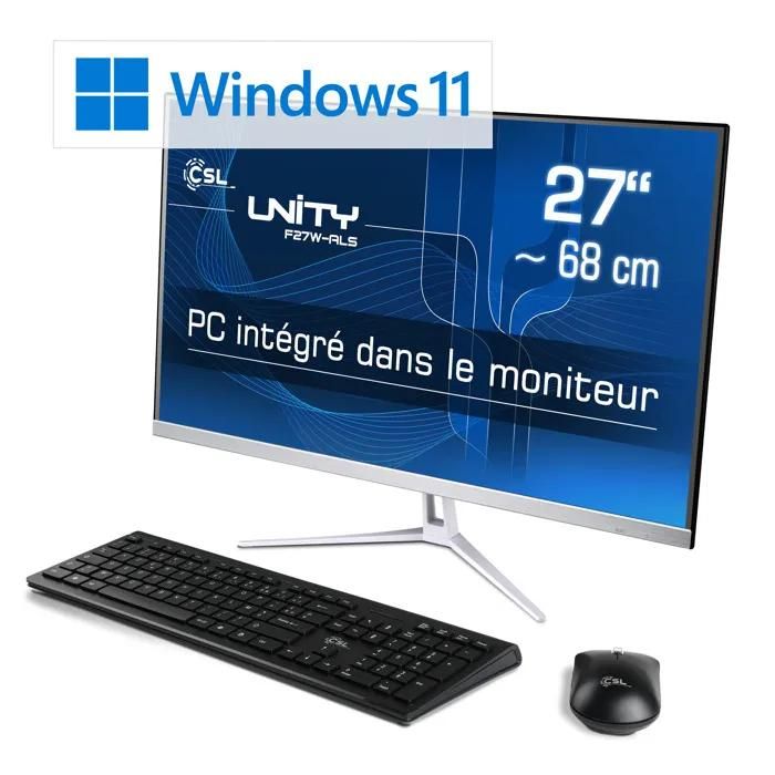 PC tout en un CSL Unity F27W ALS / / RAM / Win 11 Famille