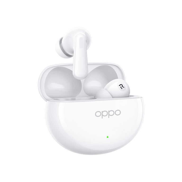 OPPO Enco Air4 Auricolari True Wireless,44h di Autonomia, Driver in Titanio, Bluetooth 5.4, Controlli Touch, Cancellazione del rumore AI, Android e iOS, IP55, [Versione Italiana], Silky White