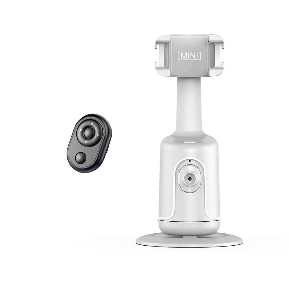 Support de téléphone à cardan P01 Pro Tracking,caméra AI,héros du corps et du visage,rotation à 360 °,suivi intelligent,prise de vue en direct - Type White control