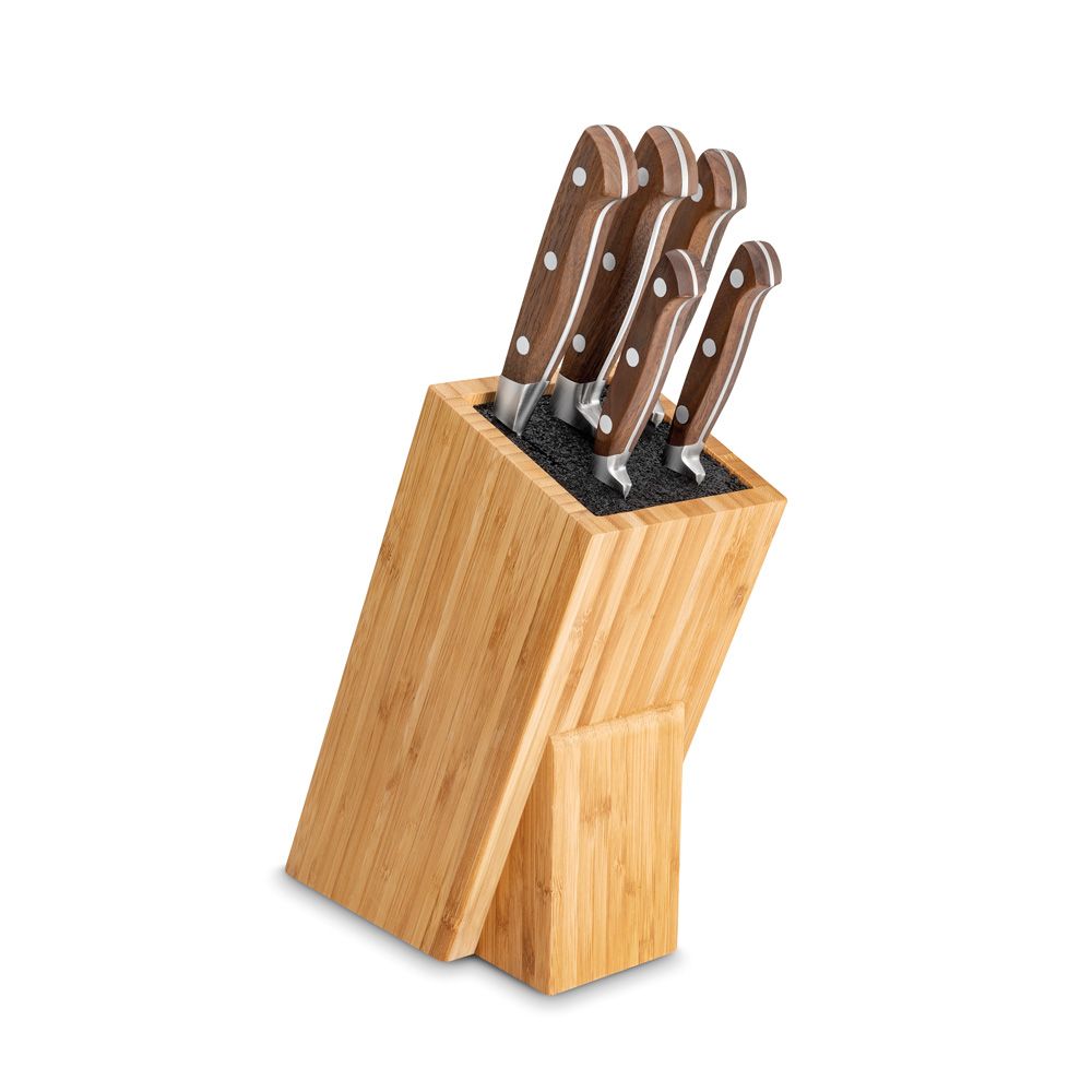 Bloc En Bois De 5 Couteaux Forgé Georges