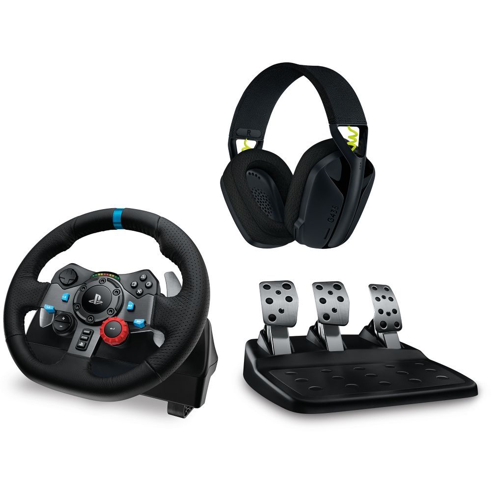 Logitech G 991 000539 accessoire de jeux vidéo Aluminium USB Volant + pédales + écouteurs PC PlayStation 4 PlayStation 5 Playstation 3 Neuf - vue 4