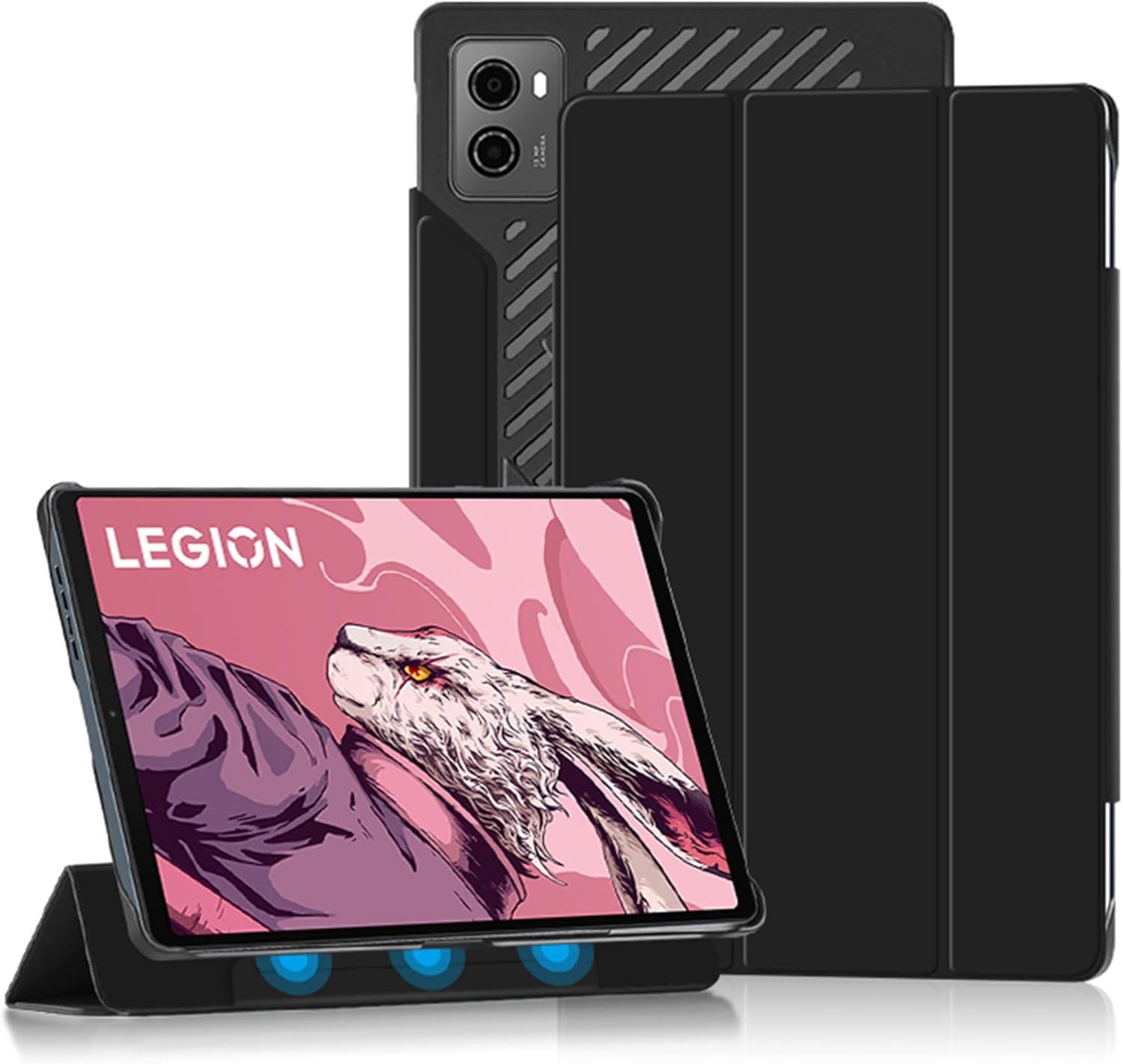 Coque Pour Lenovo Legion Tab/Lenovo Legion Y700 2023 Magnétique Coque, Housse Étui De Protection De Refroidissement Ultra Mince Et Léger - Avec Fonction Réveil/Veille Automatique, Noir