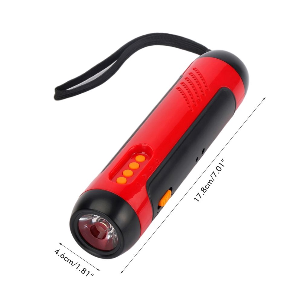 Lampe de poche portable à manivelle avec fonction radio FM d'alarme, lampe de poche à générateur LED 1800 mAh pour la maison, le camping en plein air, la randonnée