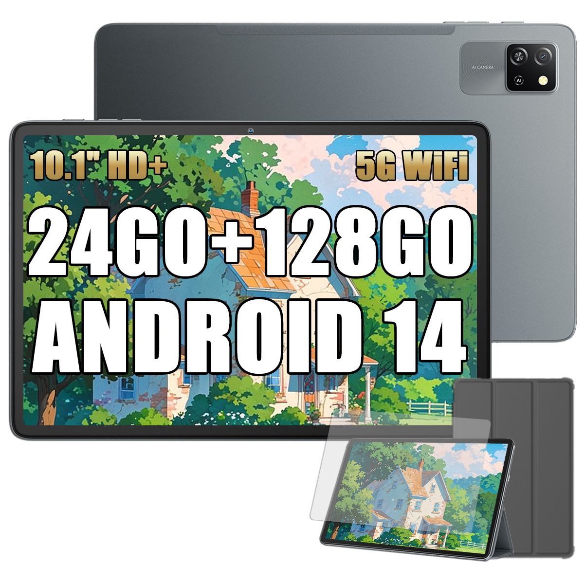 Blackview Tab 60 Pro Tablette Tactile 10.1 HD+ IPS Android 14 24Go+SD 5100mAh Wifi 5 Mode PC Dual SIM - vue 3