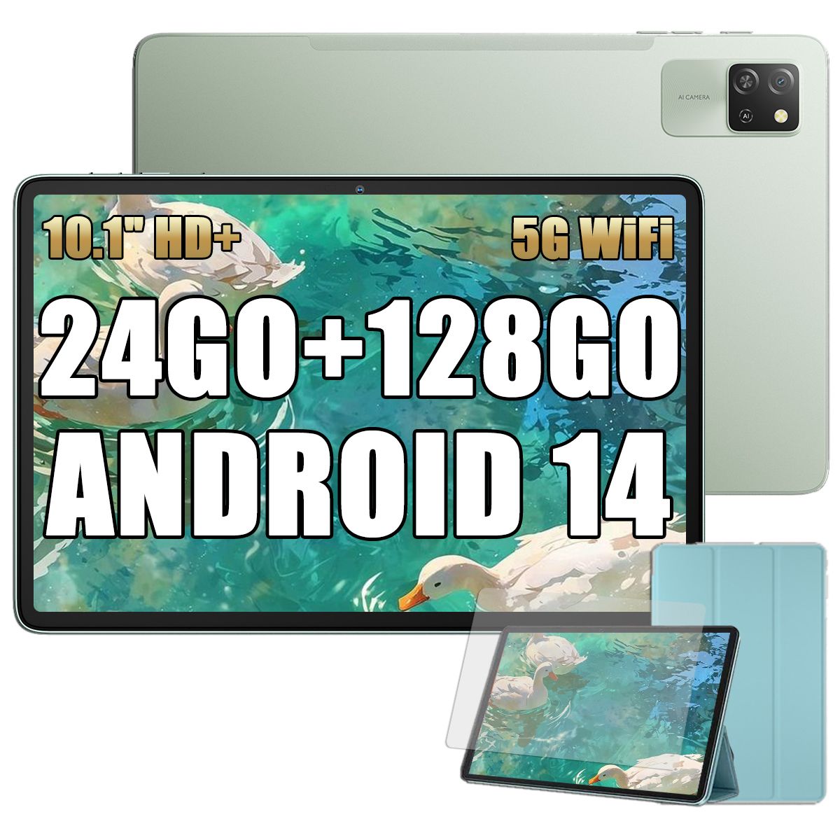 Blackview Tab 60 Pro Tablette Tactile 10.1 HD+ IPS Android 14 24Go+SD 5100mAh Wifi 5 Mode PC Dual SIM