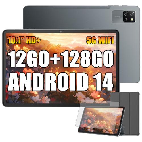 Blackview Tab 60 Pro Tablette Tactile 10.1"" Hd+ Ips Android 14,12Go+128Go/Sd 1 To,5100Mah(10W) WiFi 5, Mode PC Dual Sim - Gris