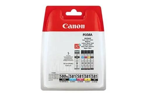 Pack de 5 cartouches d'encre Canon PK PGI580XL + CLI581 - vue 4