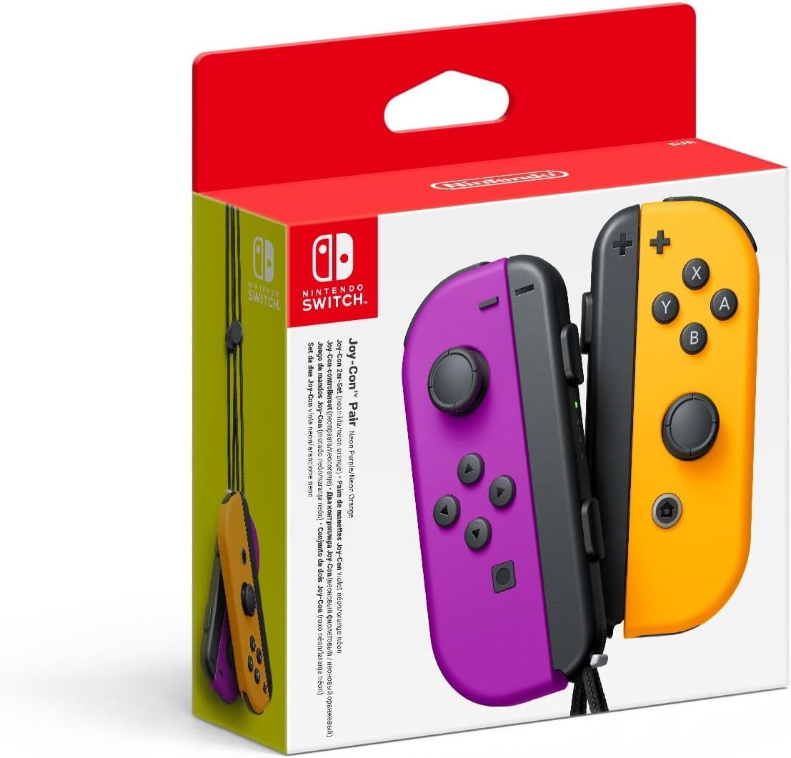 Paire De Manettes Joy-Con Gauche Violet Néon/Droite Orange Néon [Video Game]