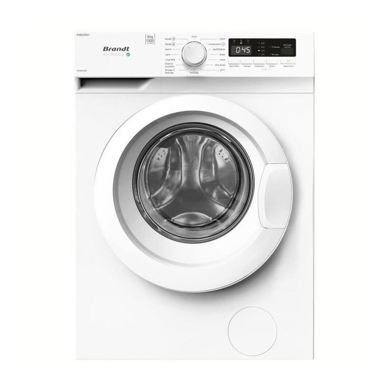 Lave linge hublot BRANDT WFB393QW 9 kg Induction L60cm Classe A 1400 trsmin - vue 2