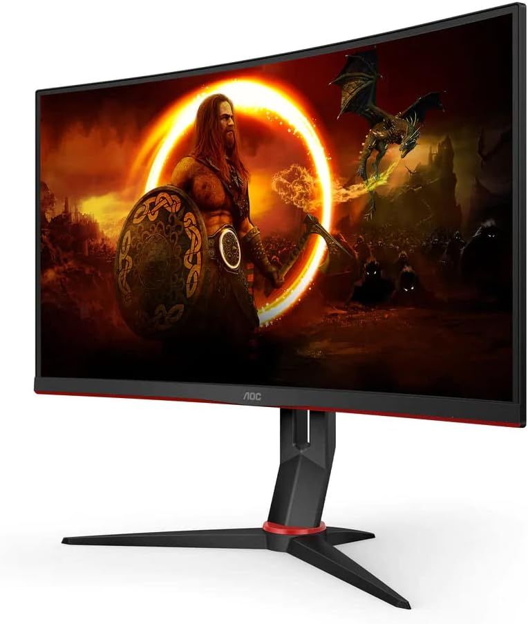 Écran gaming incurvé C24G2U 59,9 cm (23,6 pouces) (HDMI,DisplayPort,hub USB,temps de réponse de 1 ms,165 Hz,1920 x 1080 px,FreeSync Premium) noir/rouge