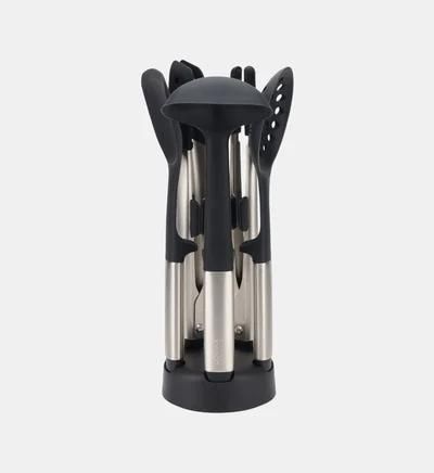 Lot De 5 Ustensiles En Silicone Avec Support De Rangement