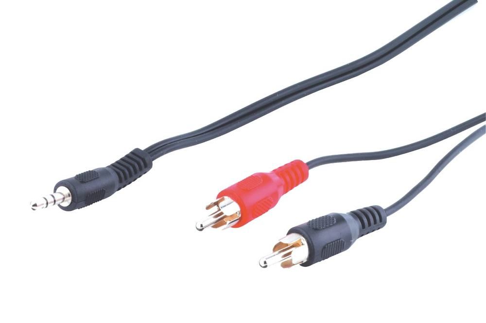 CABLE AUDIO JACK 3,5 mm STEREO vers 2 RCA mâle 5 m