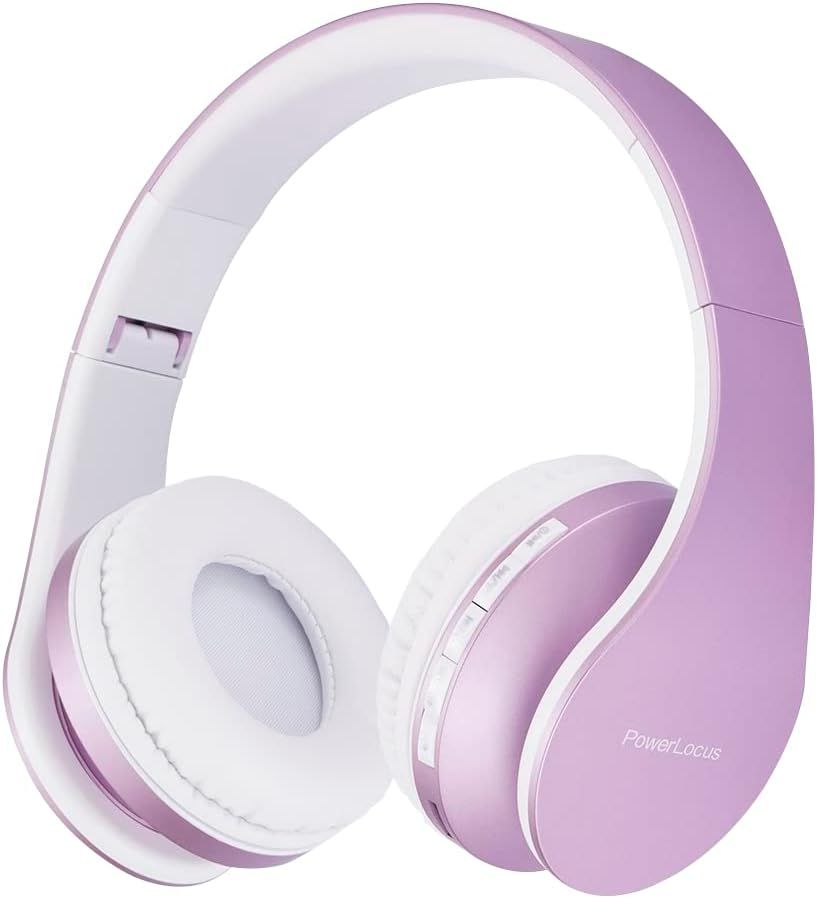 Casque Bluetooth Sans Fil-Casque Sans Fil Avec Micro Intégré-Hi-Fi Stereo Micro Sd/Tf,Fm Radio Casque Pliables Pour Iphone/Android/Ipad/Ordinateurs Portables (Violet/Blanc)