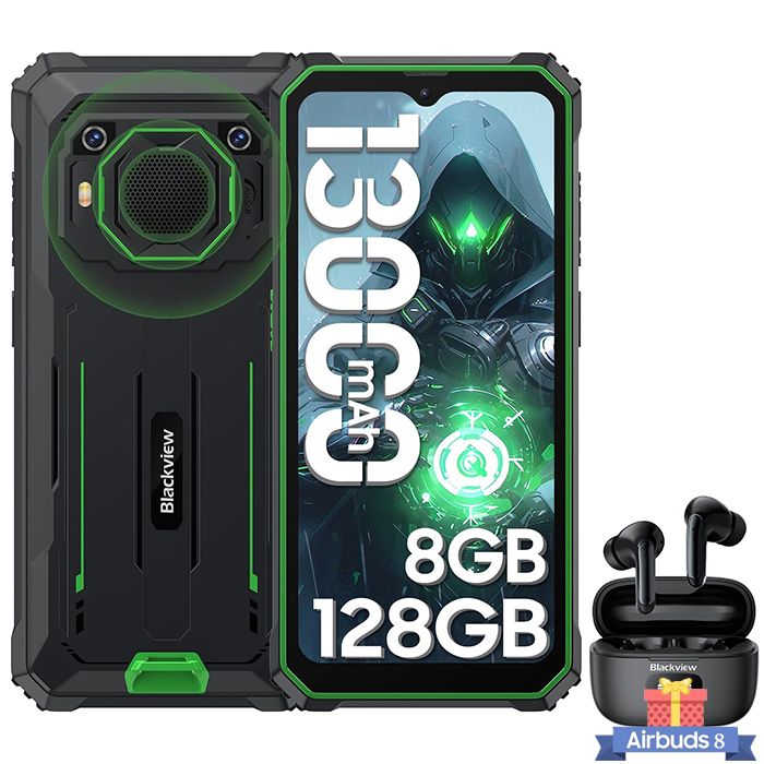 Blackview BV6200 Pro Smartphone Incassable 6 56 Android 13 13000mAh 8Go+ 13MP IP68 avec Blackview Airbuds 8 - vue 2