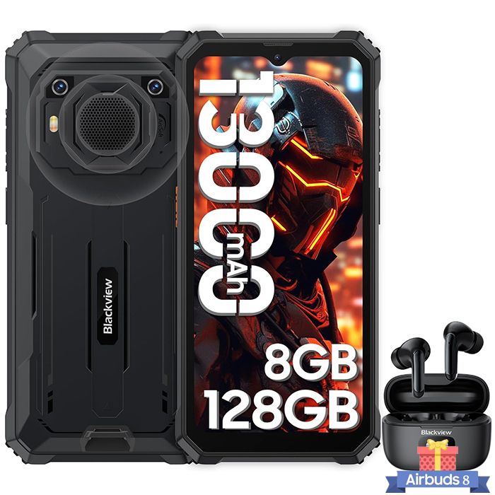 Blackview BV6200 Pro Smartphone Incassable 6 56 Android 13 13000mAh 8Go+ 13MP IP68 avec Blackview Airbuds 8