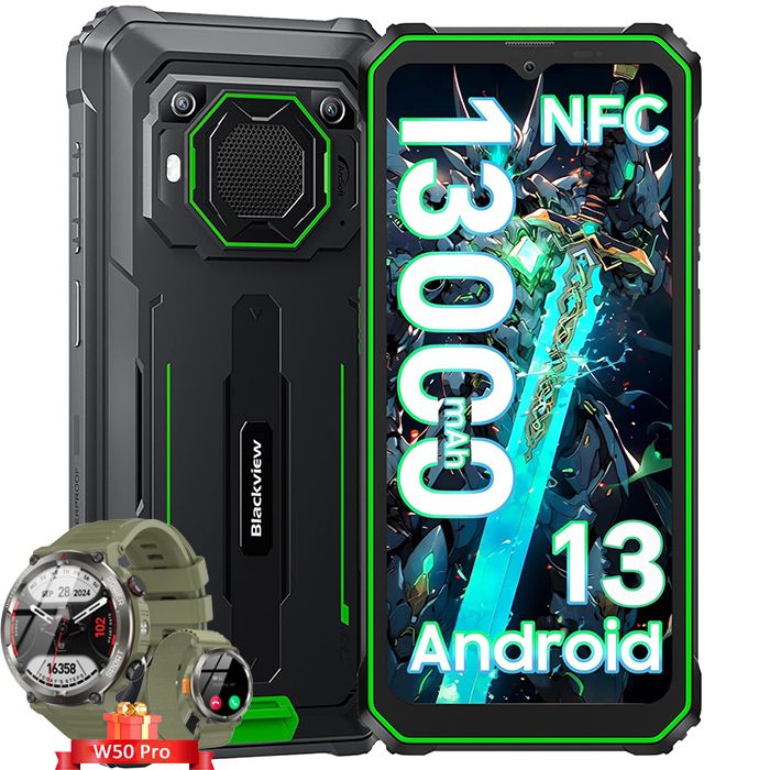 Blackview BV6200 Pro Smartphone Incassable 6 56 Android 13 13000mAh 8Go+ 13MP IP68 avec Smartwatch Blackview W50 Pro - vue 2
