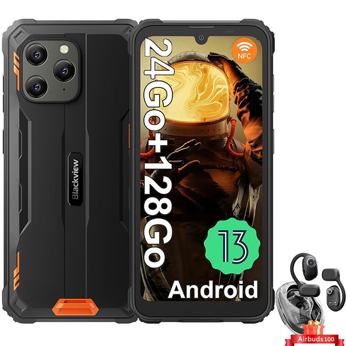 Blackview BV5300 Plus Smartphone Incassable Android 13 6 1 6580mAh NFC avec Blackview AirBuds 100 - vue 2